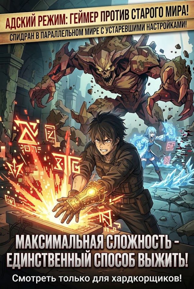 Постер к сериалу Адский режим: Геймер, который любит спидран, становится бесподобным в параллельном мире с устаревшими настройками