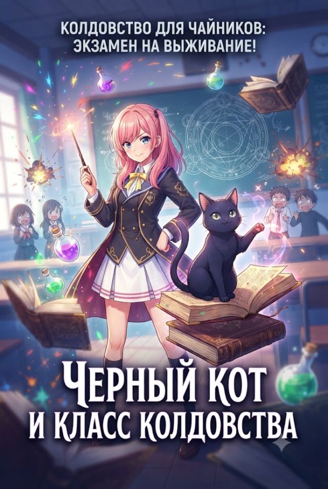 Постер к сериалу Черный кот и класс колдовства