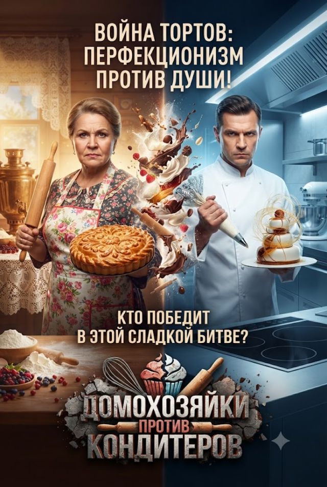 Постер к сериалу Домохозяйки против кондитеров