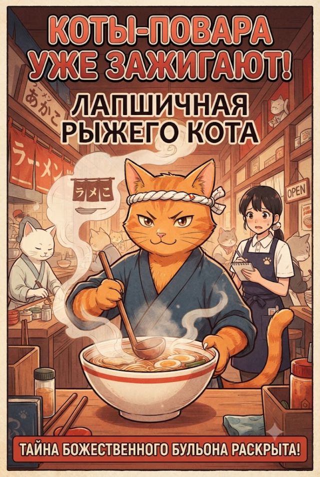 Постер к сериалу Лапшичная рыжего кота