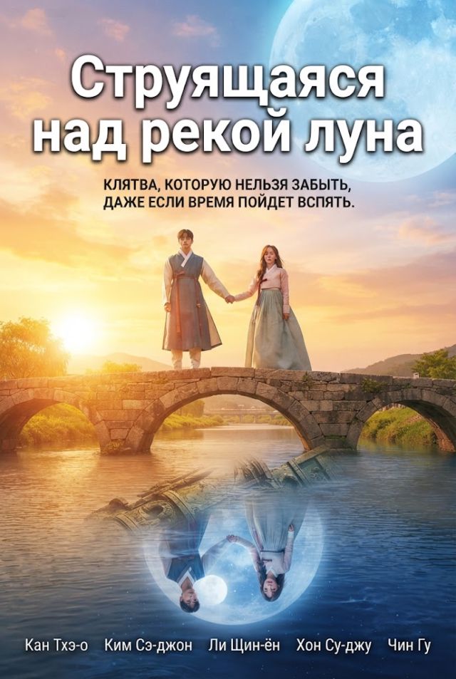 Струящаяся над рекой луна