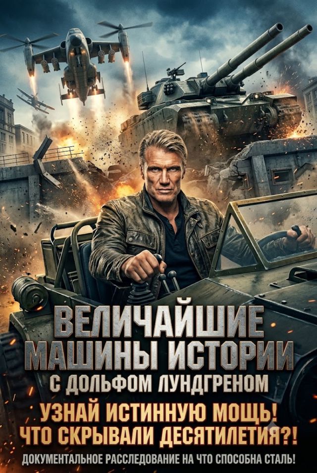 Постер к сериалу Величайшие машины истории с Дольфом Лундгреном